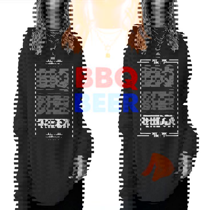 Bbq Beer Freedom シャツ レディーススウェットシャツ