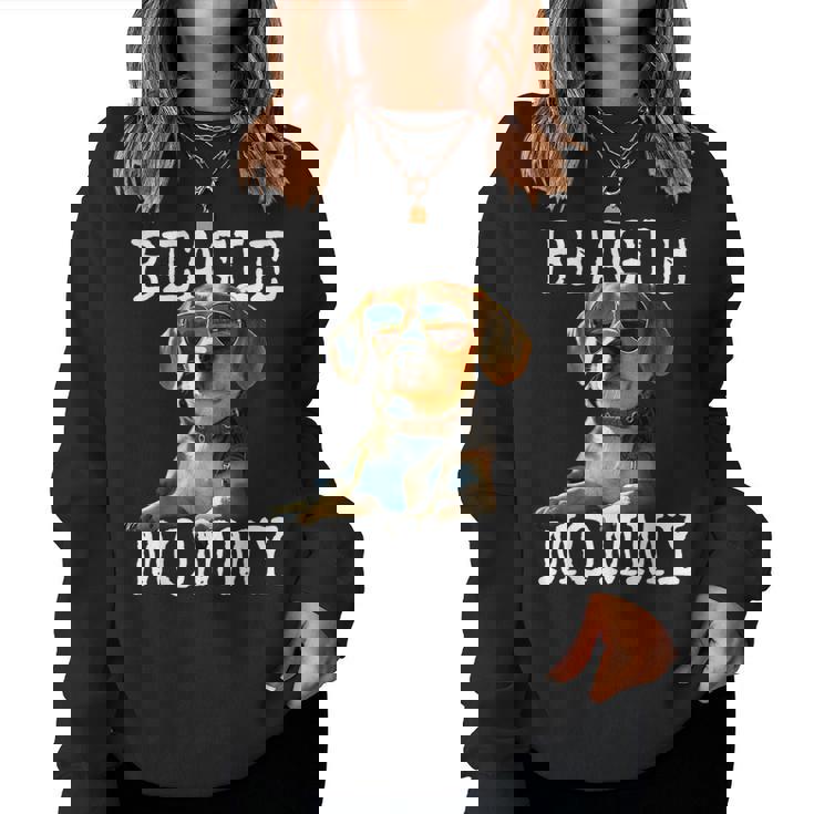 Beagle Mommyビーグル ママ フンデ ママについてつぶやく イングリッシュ・ビーグル ママ レディーススウェットシャツ