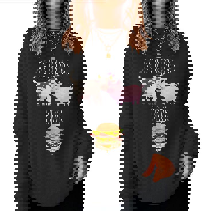 Best Friends Forever Beef Lover Pork Meat Bacon Burger レディーススウェットシャツ