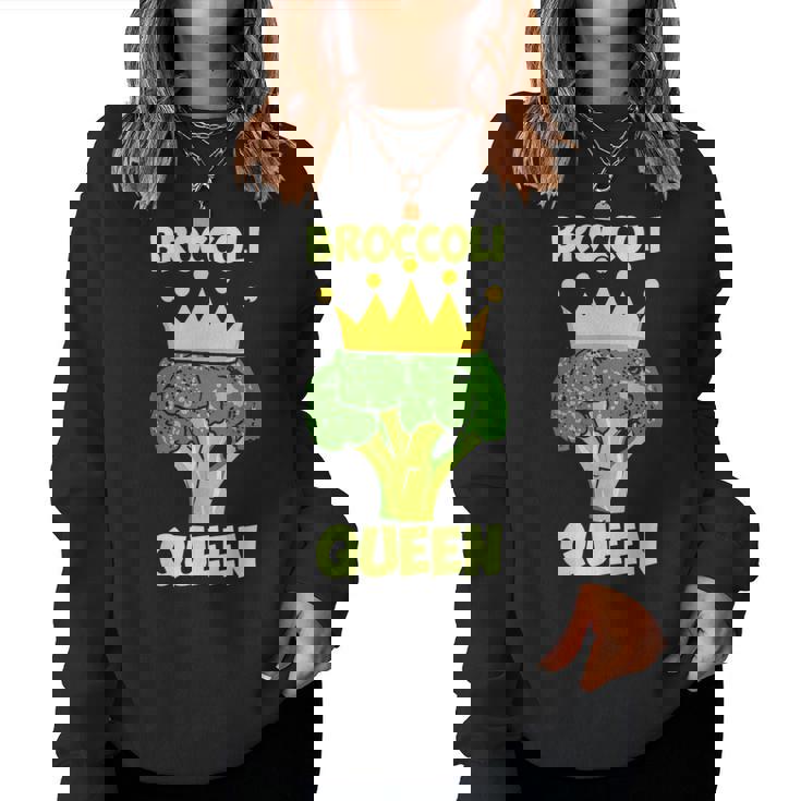 Broccoli Queen ブロッコリーの女王 ブロッコリー ベジタリアン・ベジタブル ブロッコリー レディーススウェットシャツ