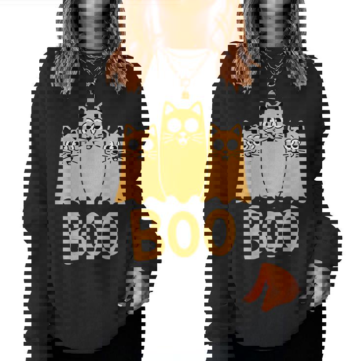 Cat ゴーストブー キュート キティ 猫好き ハロウィン 女性 男性 レディーススウェットシャツ