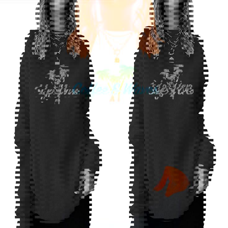 Coffee & Wavesコーヒーと波 サーファー サーフィン コーヒー ウィンドサーファー サーファー レディーススウェットシャツ