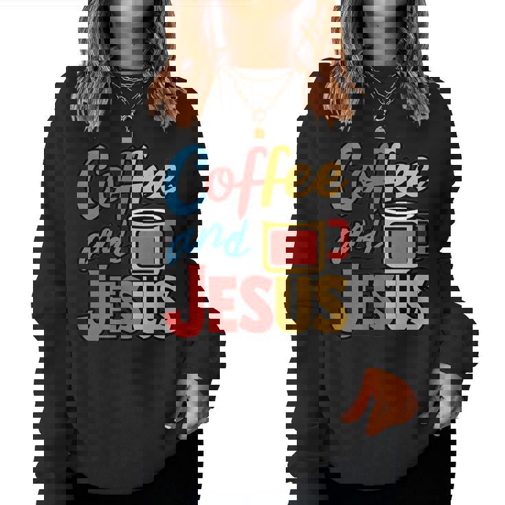 Coffee And Jesus Awesome Christian Caffeine Lover Church レディーススウェットシャツ