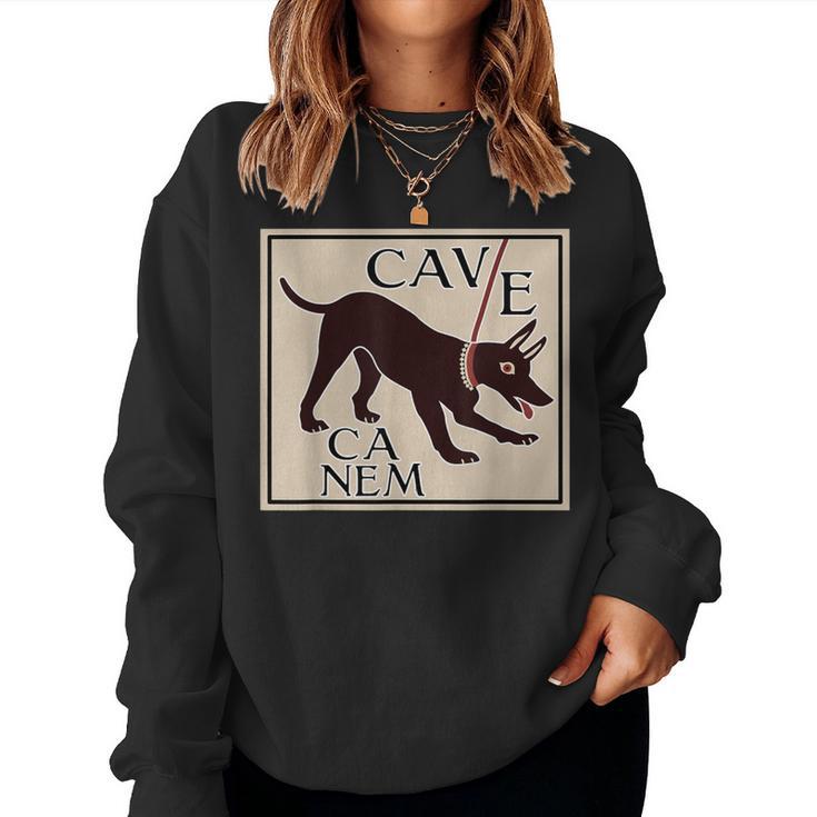 Cuidado Con El Perro Cave Canem Imagen Grecorromana Sudadera Mujer