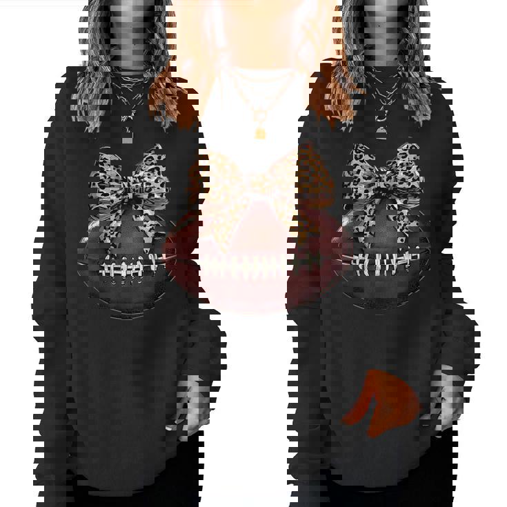 Cute Football Coquette Bow Cute Football Mom Women Sweatshirt