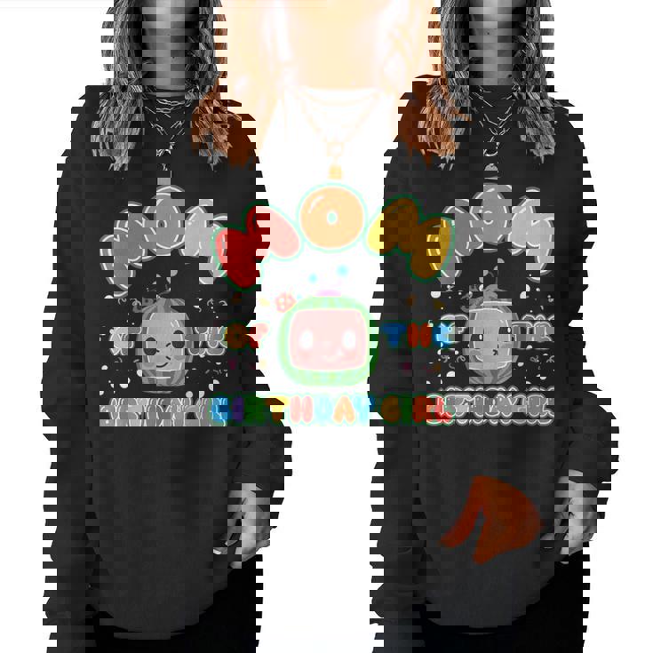 Dad And Mom Of The Birthday Girl Melon Family Matching Women Sweatshirt