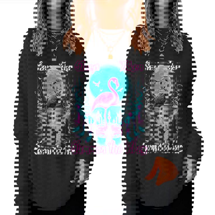 Flamingo Ritual Sleep Token Aesthetic Moon Vibes Women Sweatshirt