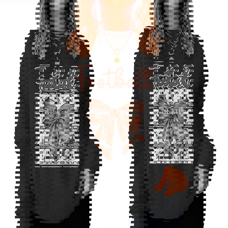 Football Mama Coquette Bow Sport Mom Game Women Sweatshirt