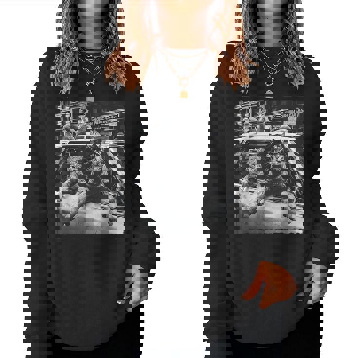 Cat Gang Meme Coolintage Humourarcastique Hommes S Sweat-shirt pour femme