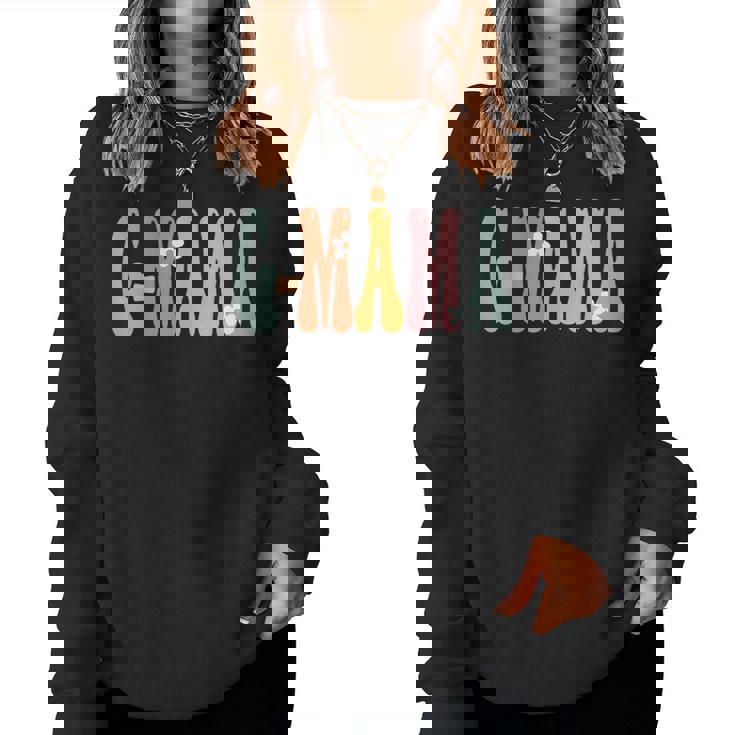 G-Mama Retro Groovy Print Mom Cute Grandma Women Sweatshirt