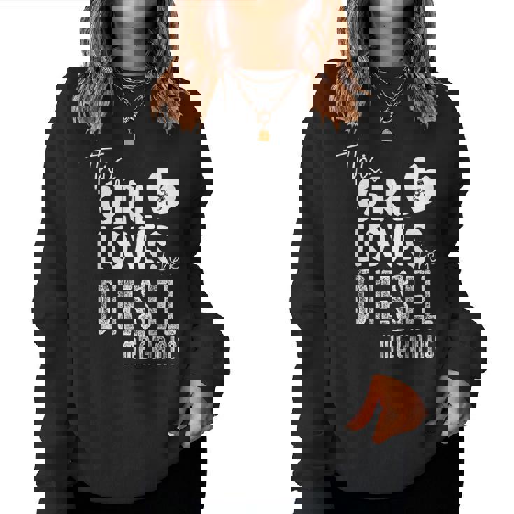 Girl Loves Diesel メカニックシャツ 面白いバレンタインデーギフト レディーススウェットシャツ