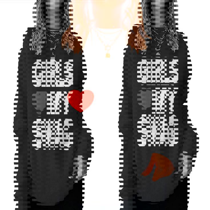 Girls Love Mywag シャツ おもしろい言葉 ガールズ Love Mywag レディーススウェットシャツ