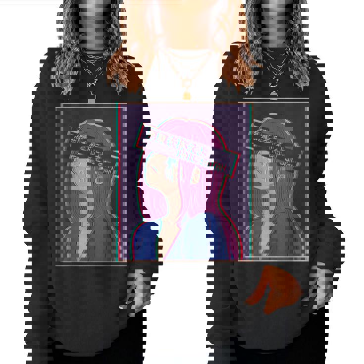 Hailatanad Anime Girl Japaneseaporwave Aesthetic レディーススウェットシャツ
