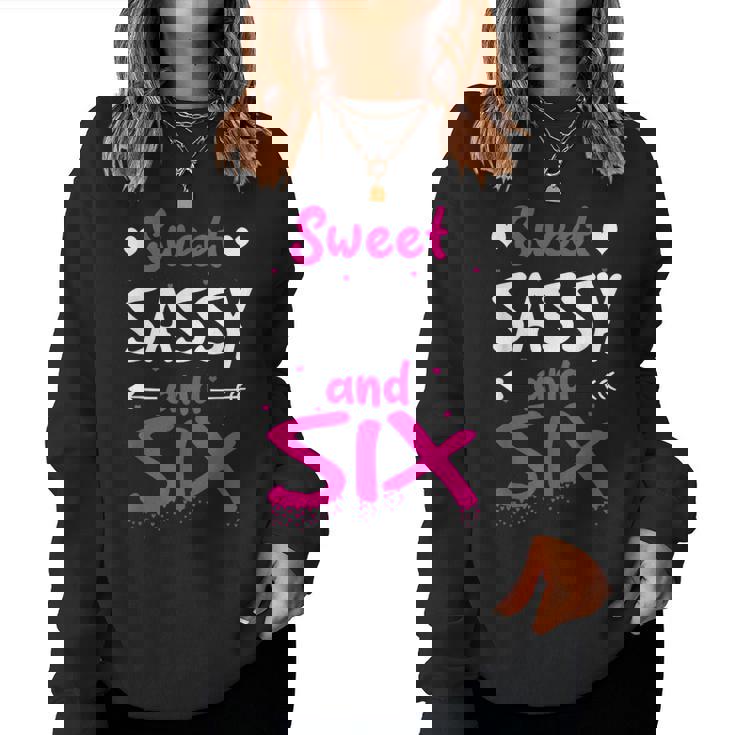 Happy 6Th Birthdayweetassy Andix Girls 6歳 レディーススウェットシャツ