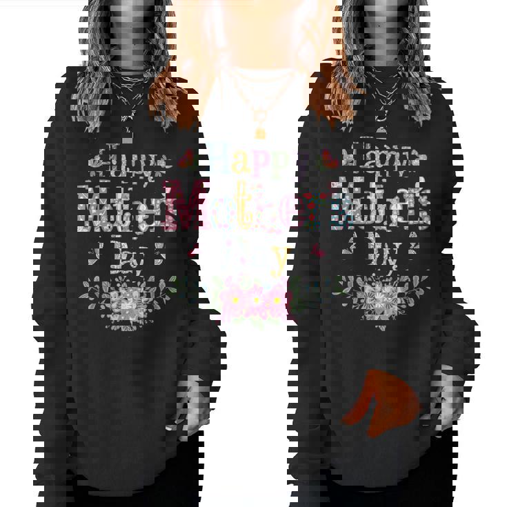 Happy Mother's Day 2025 Cute Wildflowers For Mom Grandma Women Sweatshirt
