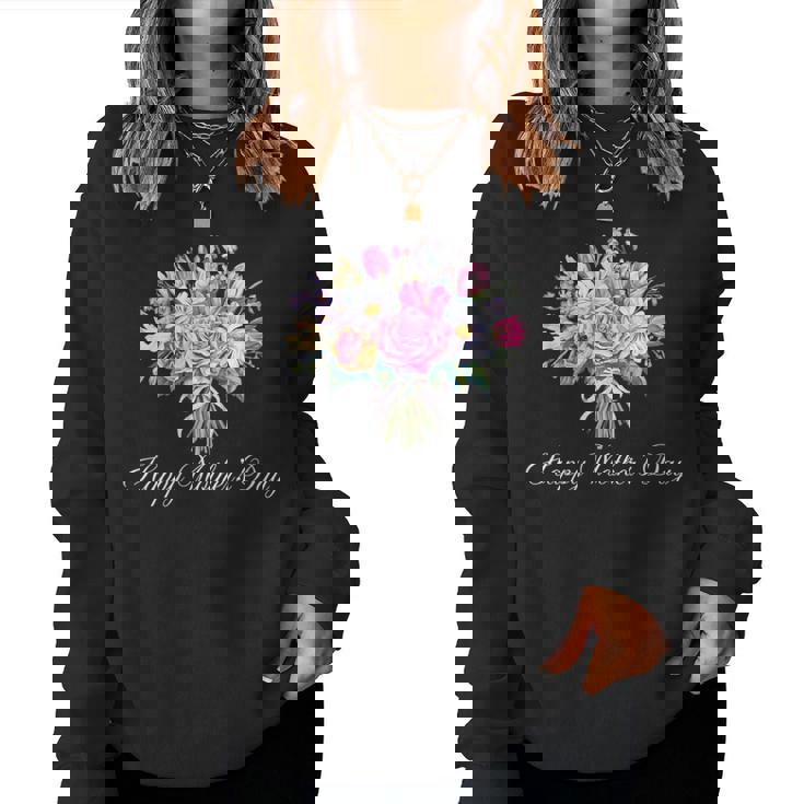 Happy Mother's Day For Mom Cute Mama Floral Bouquet Women Sweatshirt