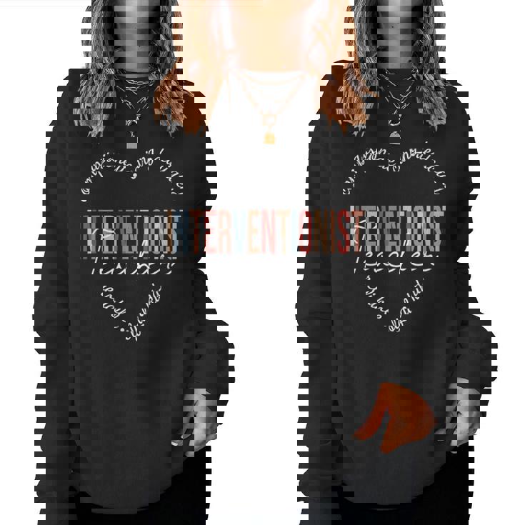 Heart Of A Proud Interventionist Teacher For Men Women Sweatshirt