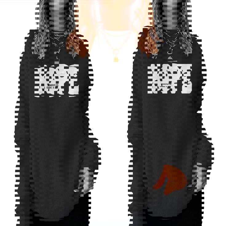 Hope Romans 15 13 レトロ グルービー 面白い クリスチャン 信仰 聖書 J レディーススウェットシャツ