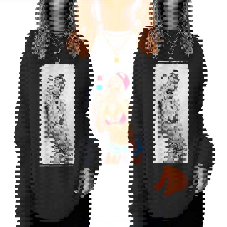 Hot Girl On 男性用 セクシー アイス ポップ ピンナップ 3 グランジ レディーススウェットシャツ