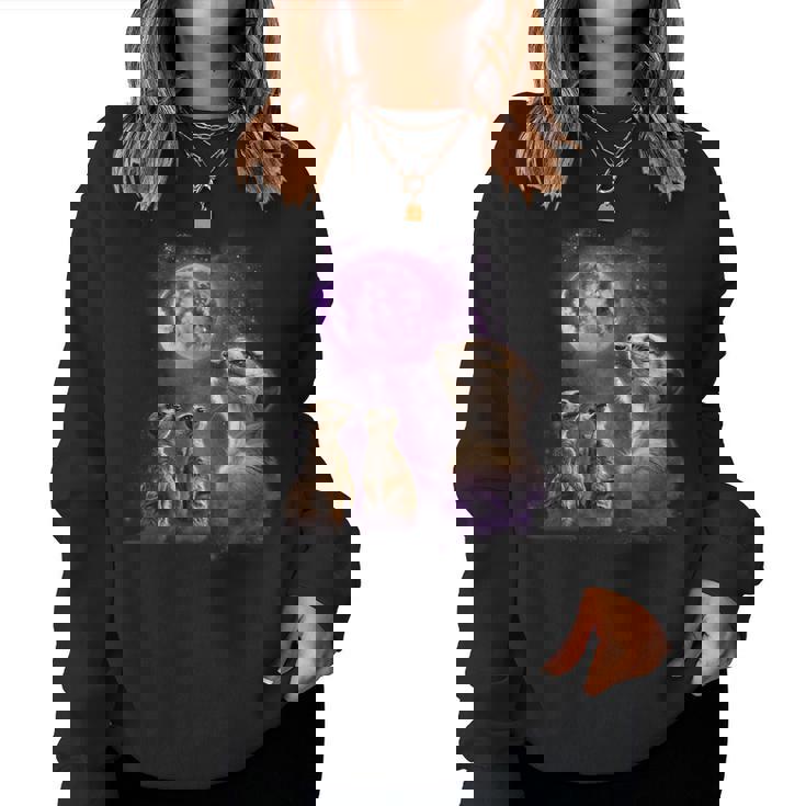 Howling At The Moon シャツ 面白いミーアキャットシャツ ミーアキャット レディーススウェットシャツ