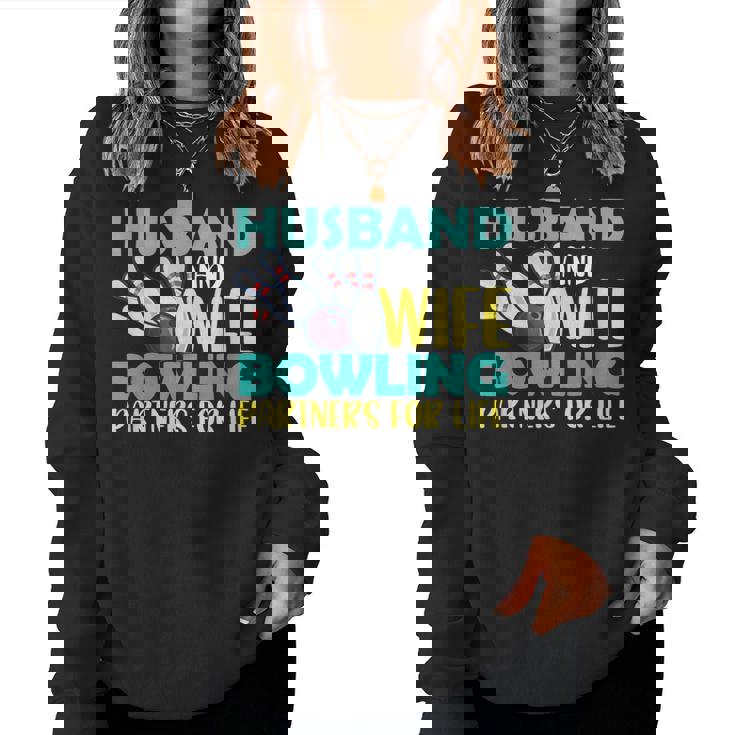 Husband And Wife Bowling Partners For Life おもしろボーリング レディーススウェットシャツ
