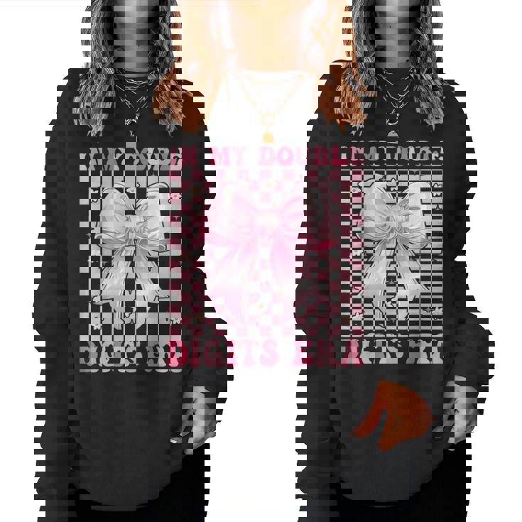 In My Double Digits Era キュートなコケットボウ 10歳の誕生日 女の子 レディーススウェットシャツ