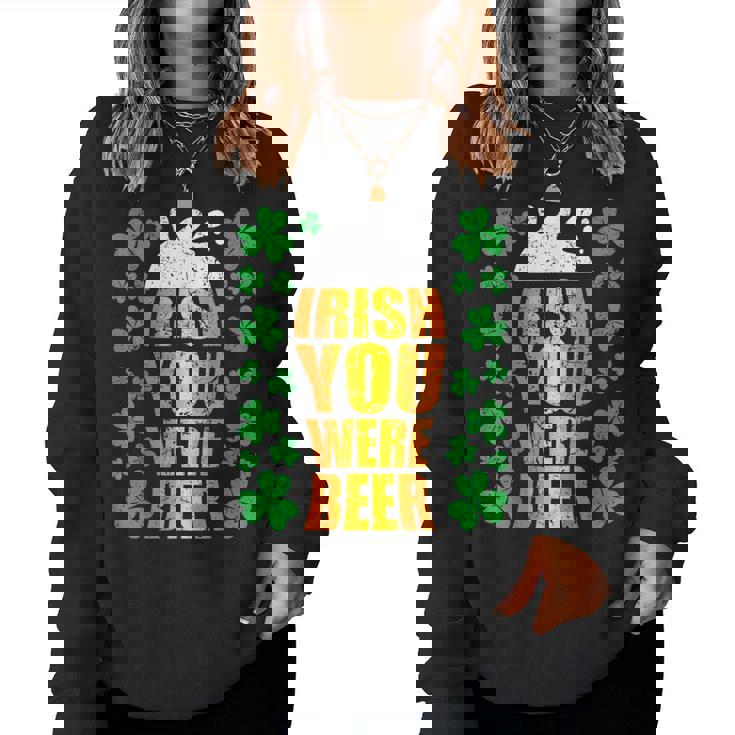 Irish You Were Beer 聖パトリックの日 ビアマグ 面白い レディーススウェットシャツ