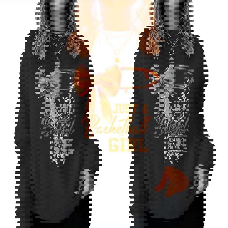 Just A Basketball Girl キュート コケット リボン バスケットボール選手 ガールズ レディーススウェットシャツ