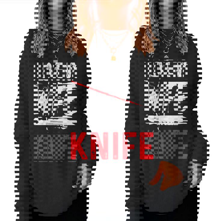 メンズ Knife Collector I Love My Wife ナイフ レディーススウェットシャツ