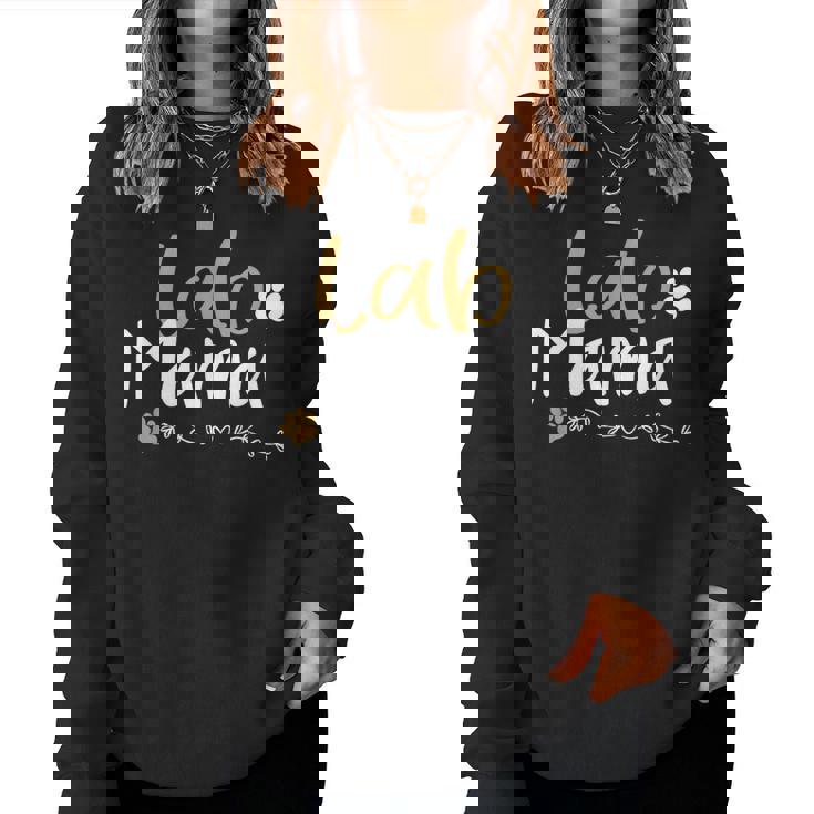 Lab Mom Lab Mama ラブラドールレトリバー シャツ かわいいペット愛好家 犬 レディーススウェットシャツ