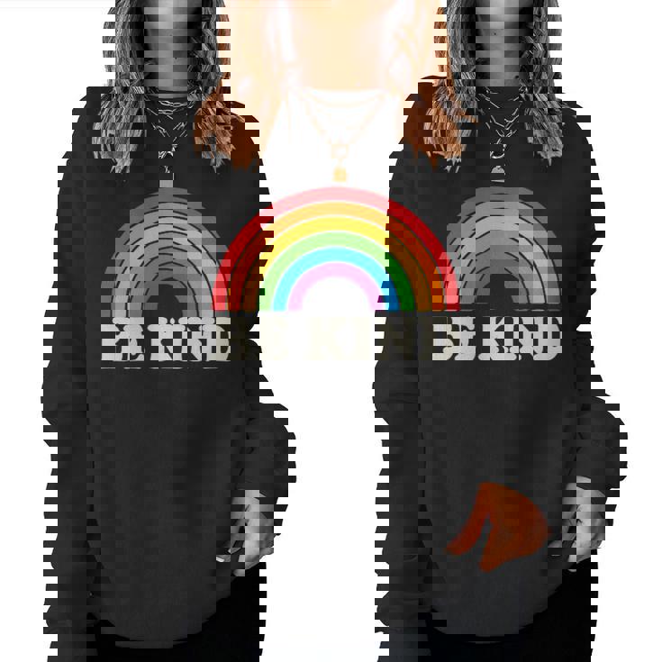 Lgbtq Be Kind Pocket Gay Pride Lgbt Ally Rainbowintage レディーススウェットシャツ