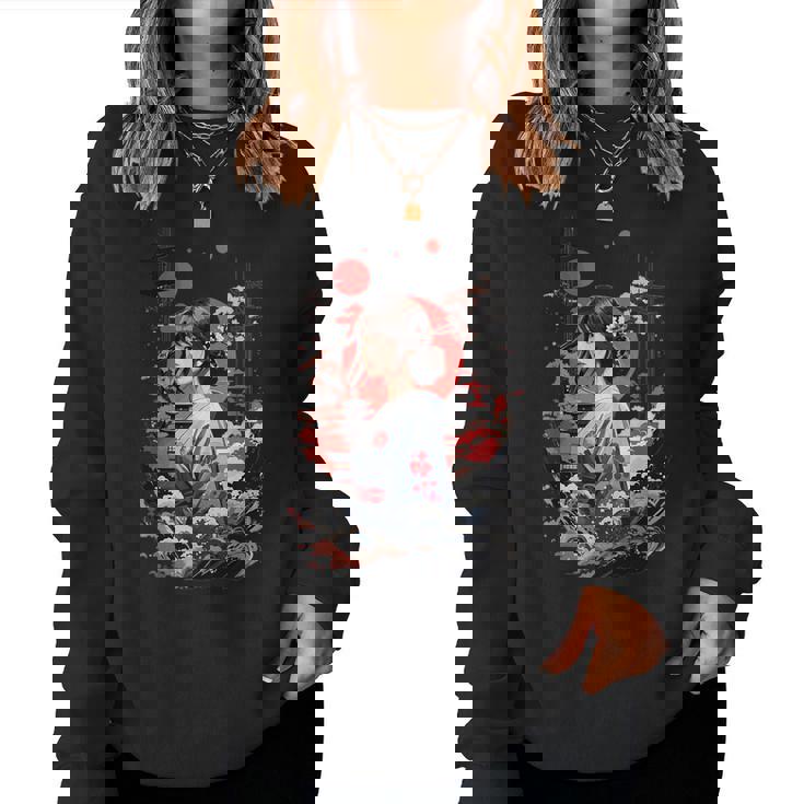 I Love Japan 東京都 日本の女の子 タトゥーアート レディーススウェットシャツ