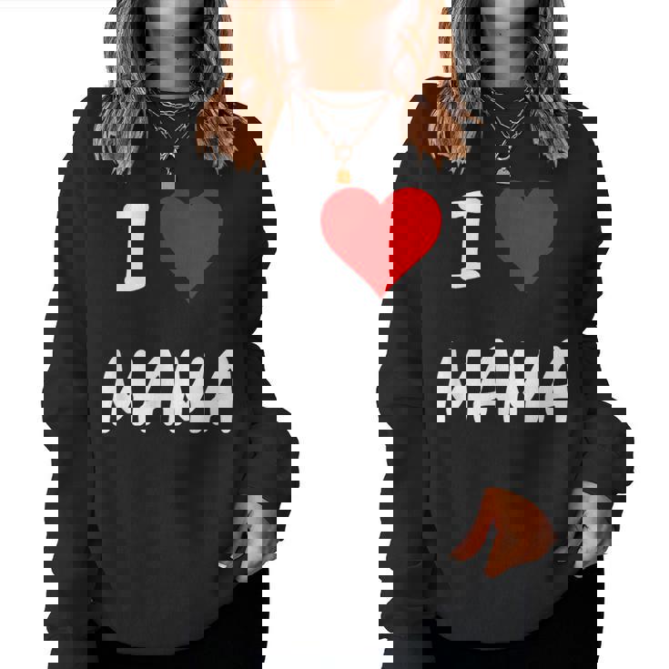 I Love Mama Children Love Heart ベビーチャイルドギフト お母さん レディーススウェットシャツ