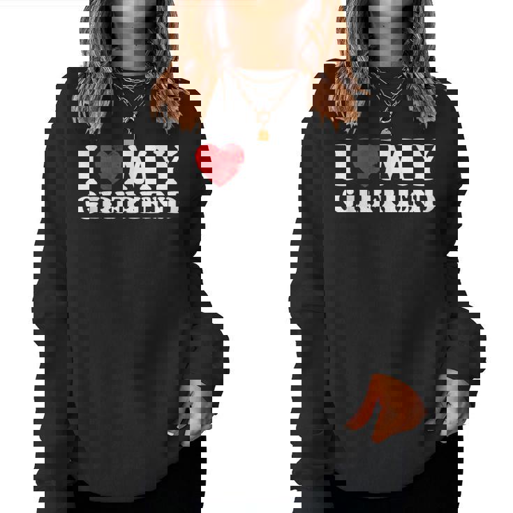 I Love My Girlfriend I Heart My Gf バレンタインデー レディーススウェットシャツ