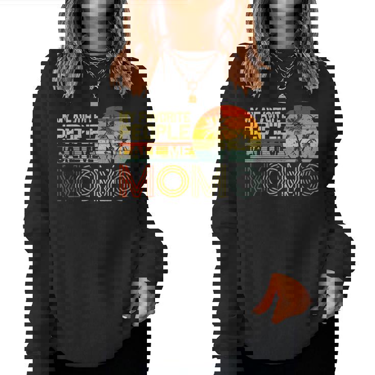 My Favorite People Call Me Momo ヴィンテージ レトロ 面白い モモモ レディーススウェットシャツ