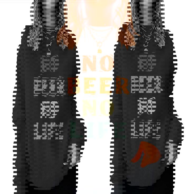 No Beer No Life Lover ファン ビンテージスタイル ラガー ドラフトビール レディーススウェットシャツ
