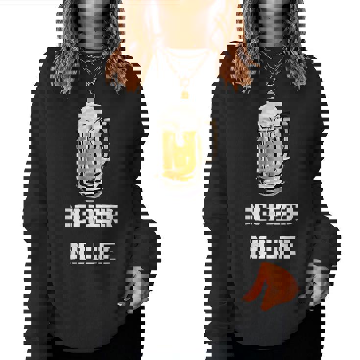 No Beer No Life レディーススウェットシャツ