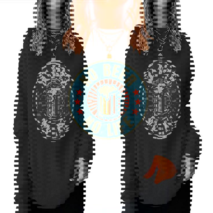 No Beer No Life ヴィンテージ飲酒 ビール愛好家向け ビールファン向け レディーススウェットシャツ