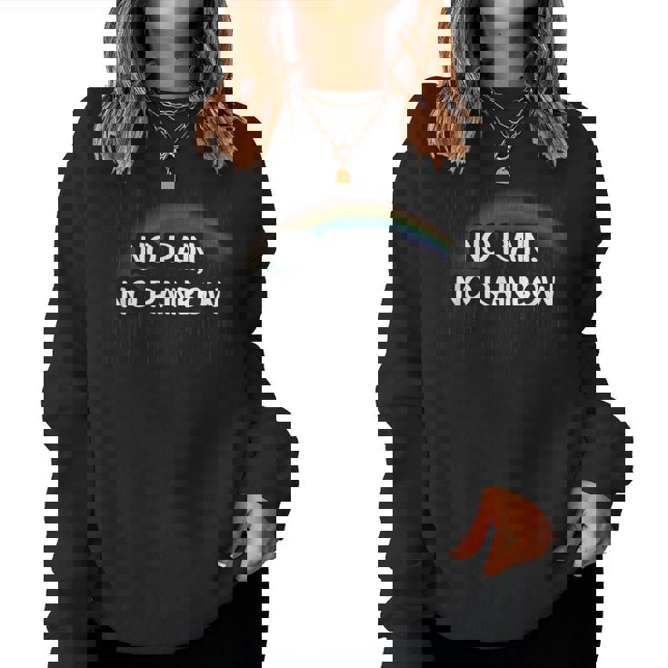 No Rain No Rainbow レディーススウェットシャツ