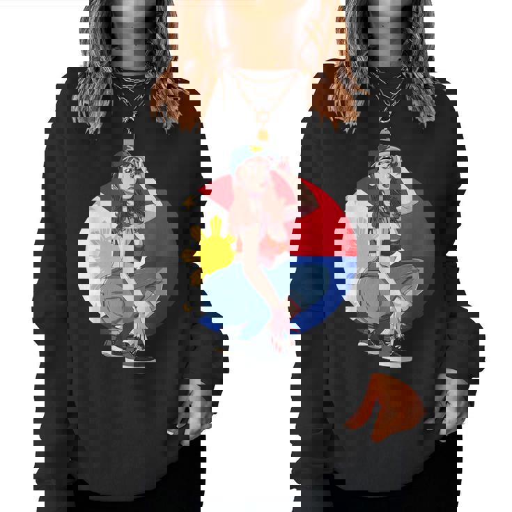 Pinay Girl フィリピン 強い フィリピン国旗 フィリピンプライド レディーススウェットシャツ