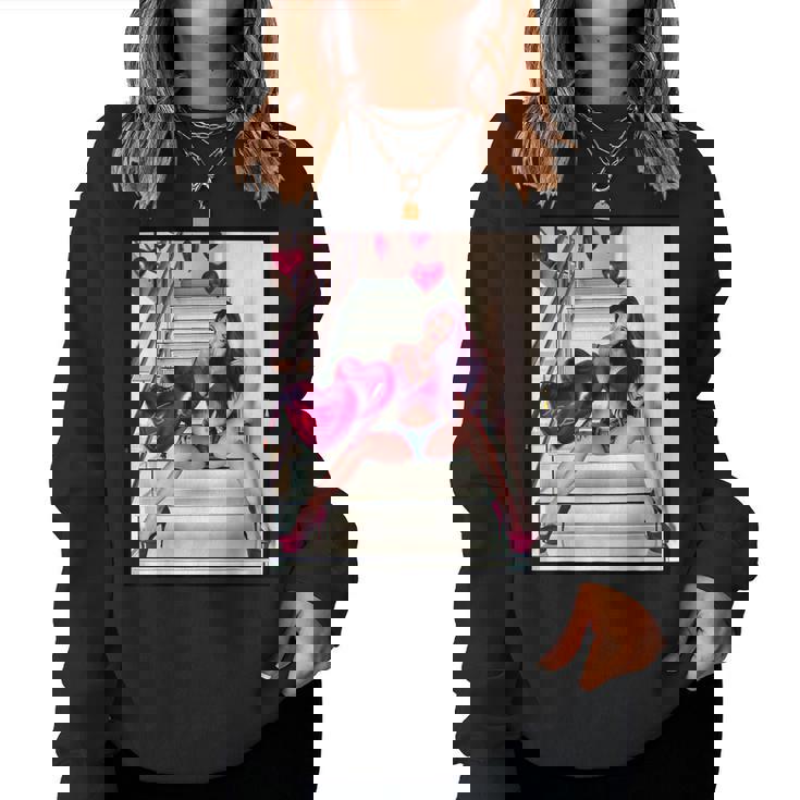 Pinup Girls 「バルーン付きセクシー赤毛ピンナップ1」 レディーススウェットシャツ