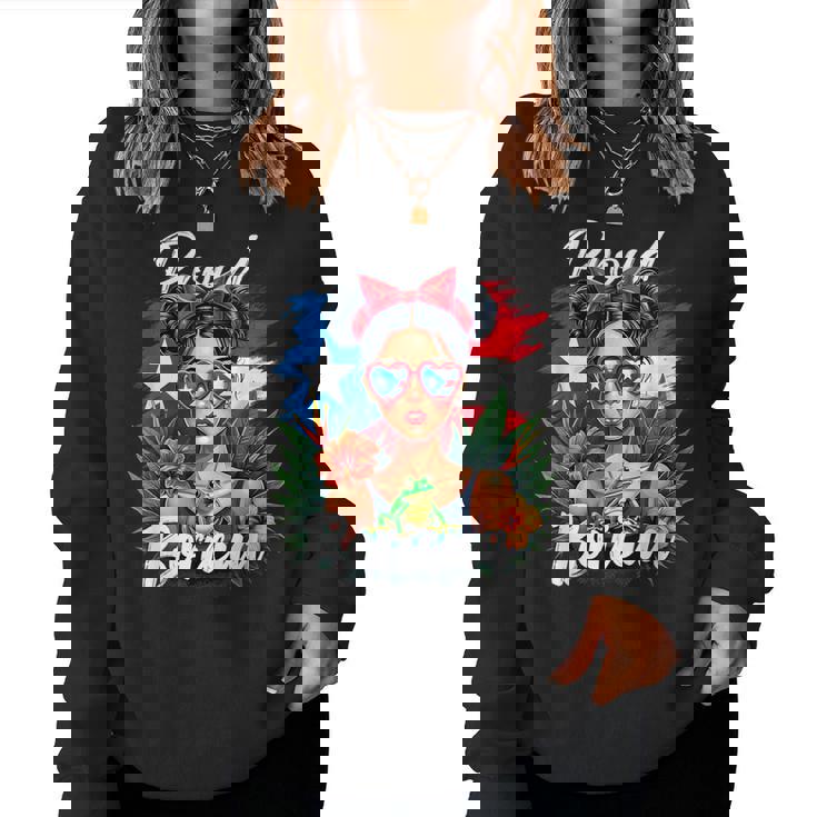 Puerto Rican Girls Boricua Puerto Rico Heritage Messy Bun Women Sweatshirt Puerto Rican Girls Boricua Puerto Rico Heritage Messy Bun Women Sweatshirt