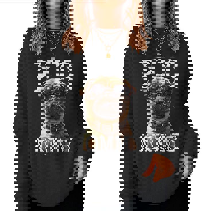 Pug Mommyパグ・マミー パグ・マム 犬のママ 母の日 パグ・ママ レディーススウェットシャツ