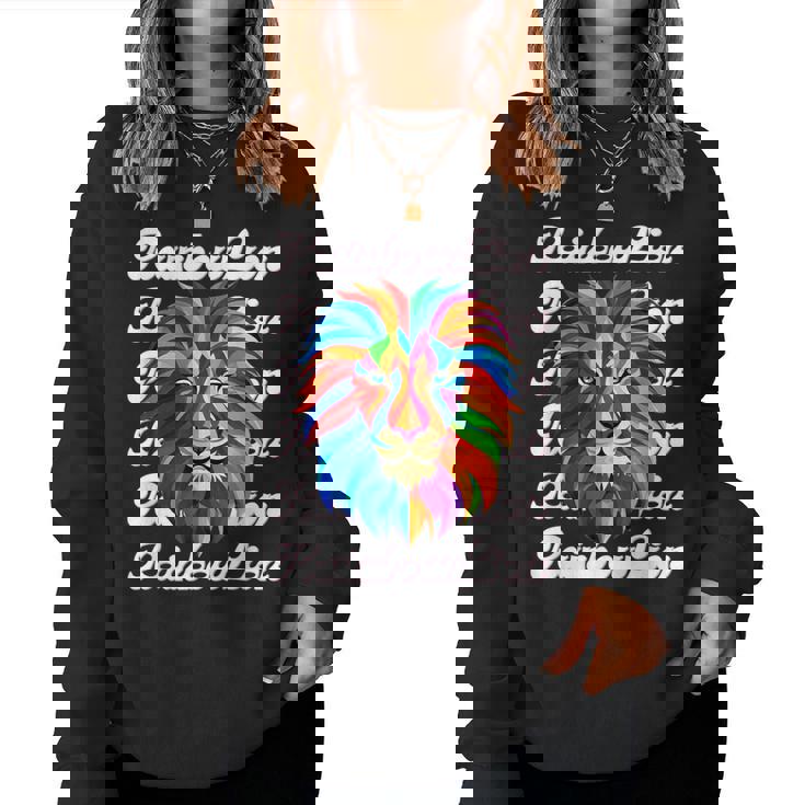 Rainbow Lion かっこいい おしゃれ ロゴ レディーススウェットシャツ