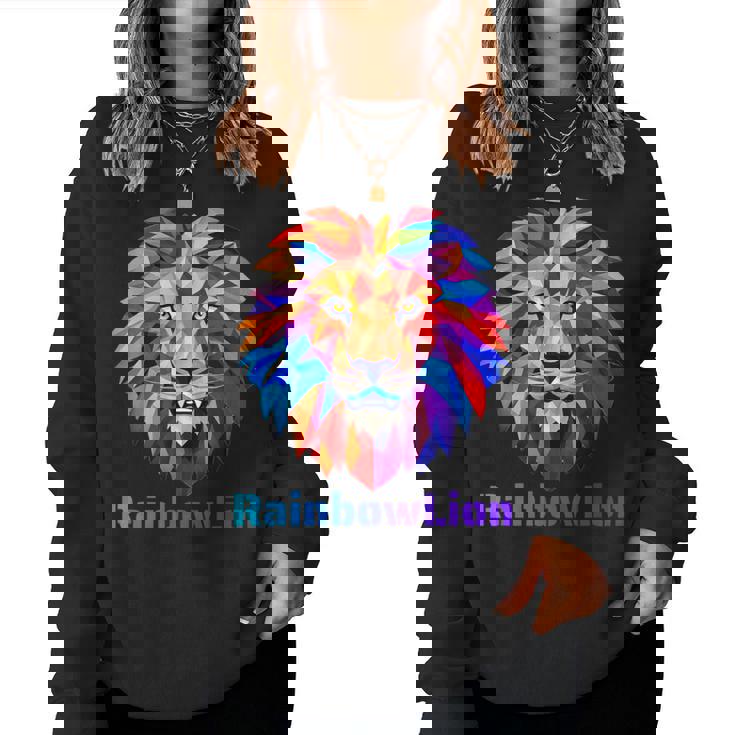 Rainbow Lion レインボー ライオン かっこいい おしゃれ レディーススウェットシャツ