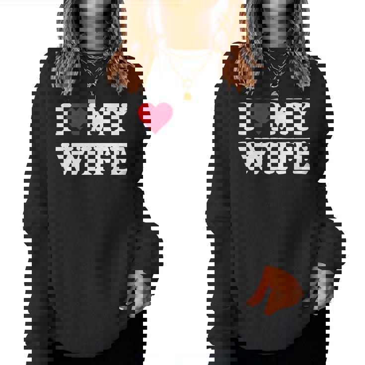 Red Heart I Love My Wife レディーススウェットシャツ