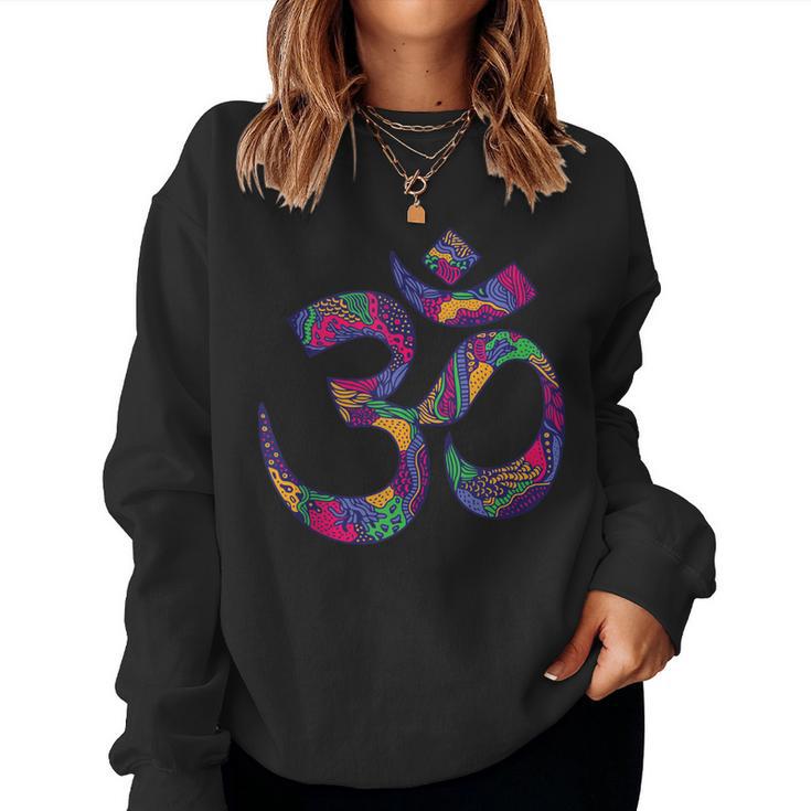 Símbolo Om Aum Ohm Mandala Hindú Yoga Meditación Namaste In Mangas Sudadera Mujer