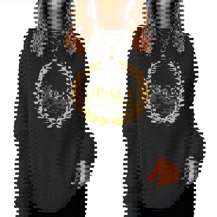 Spqr -Enatus Populus Que Romanus ローマ帝国 レディーススウェットシャツ