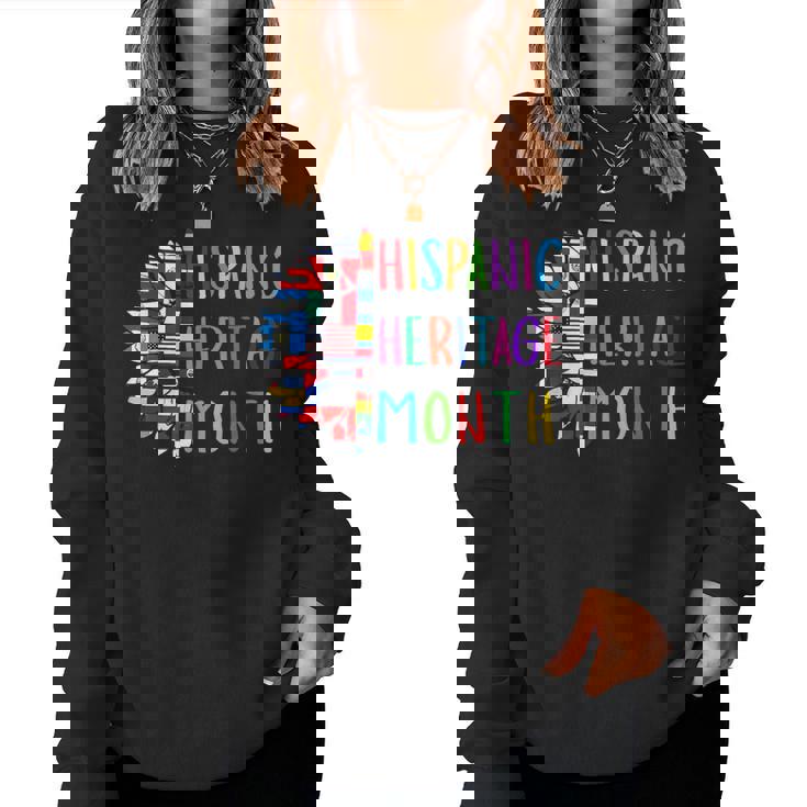 Sunflower Latino Countries Flags Hispanic Heritage Month Women Sweatshirt