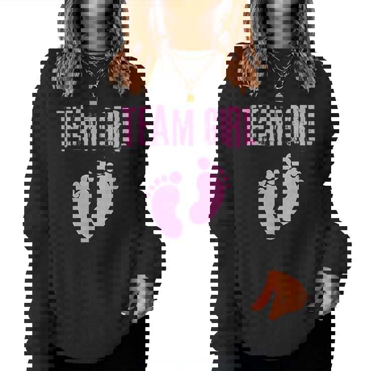 Team Girl Babyhower Bambina Mamma E Papà Gravidanza Attesa Women Sweatshirt
